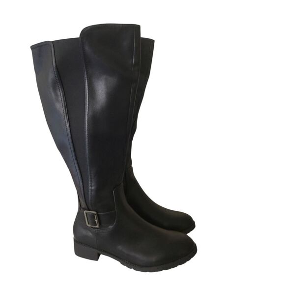 Black Comfortview The Milan Tall Calf Boot Size 11M - Picture 2 of 15